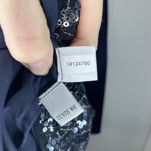 Kay Unger Sequin Stretch Empire Dress Size 12 - Picture 6 of 7